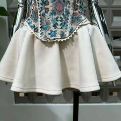 Embroidery Corset Strap Top And Mini Skirt Set