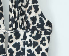 Leopard Dot Deep Halter Dress