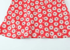 Red Daisy Floral Print Halter Mini Dress