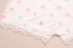 Heart Print Spaghetti Strap Romper