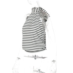 Black and White Striped Halter Top