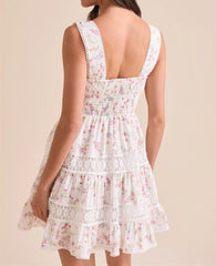 White Floral Tank Mini Dress