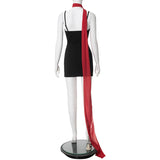 Black Cami With Red Bandage Mini Dress