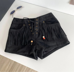 High Waist Tassels Design Shorts