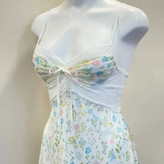 White Floral Printed Cami Nightdress