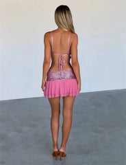Sequin Spaghetti Strap Crop Top