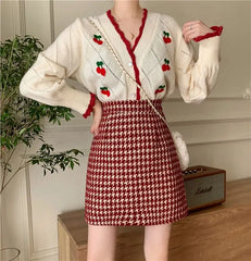 Gingham Plaid High Waist Mini Pencil Skirt Free From Label