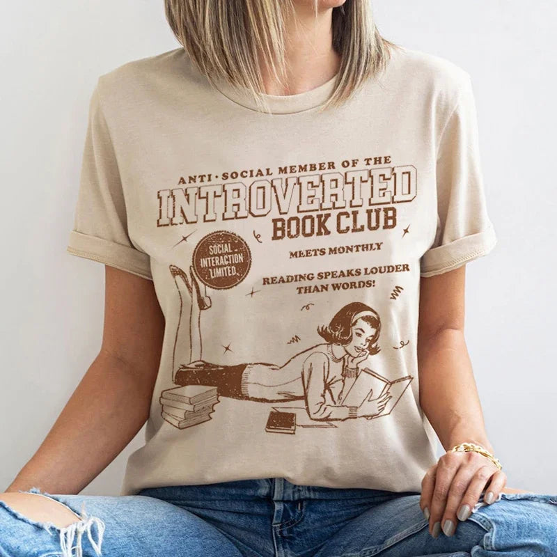 Introverted Book Club Retro Graphic Tees