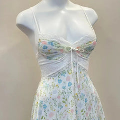 White Floral Printed Cami Nightdress