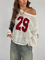 Number Sports Knit Jersey Top