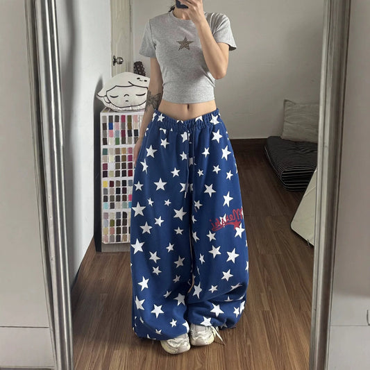 Star Print Baggy Sweatpants