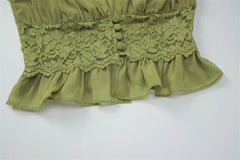 Short Sleeve Mesh Patchwork Crop Top And Maxi Skirt Matching Set
