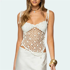 Crochet  Asymmetric Hem Cami Top