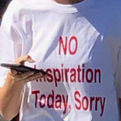 No Inspiration Today Sorry Funny Cotton Graphic Tee Shirts