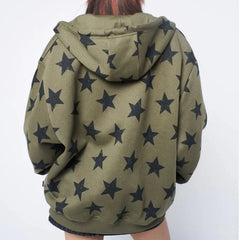 Green Star Zip Up Hoodie