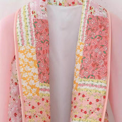 Pink Floral Patchwork Print Quilted Jacket
