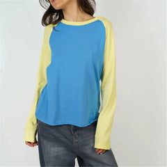 Color Block Raglan Long Sleeve T-Shirt