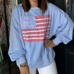 American Flag Patch Sweatshirt