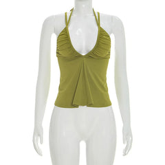 Halter Ruched Crop Top