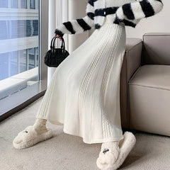Cable Knit Long Skirt