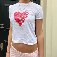 Heart Printed Graphic Baby Tee