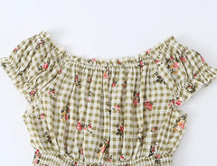 Floral Print Ruffle Strap Smocked Mini Dress