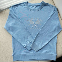 Beverly Hills Tennis Letters Embroidered Sweatshirt