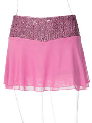 Sequin Trim Mini Skirt