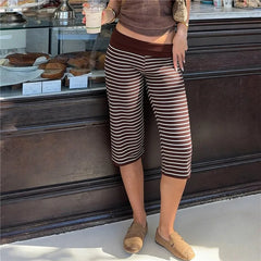 Fold Over Waist Yoga Capri Pants