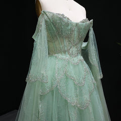 Off-Shoulder Tulle Sequin Flower Petal Embroidered Gown