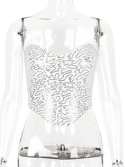 White Sequin Corset