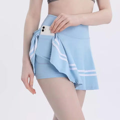 Light blue skirt with a pocket held by a person