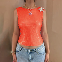 Sequin Pearl Starfish Tank Top