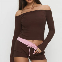 Off Shoulder Long Sleeve Top