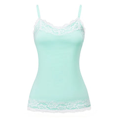 Stripe Lace Trim Cami Top