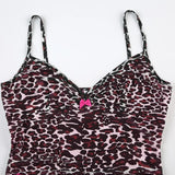 Pink Leopard Print Sheer Cami Top