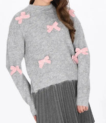 Bow 3D Bow Appliques Sweater