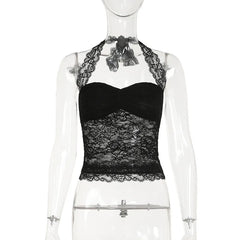 Lace Halter Tank Top