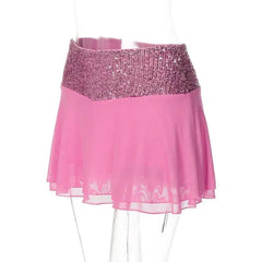 Sequin Trim Mini Skirt