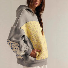 Embroidered Patchwork Hoddie Sweatshirt
