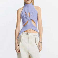 Twisted Hollow Out Knitting Tank Top