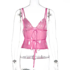 Sequin Spaghetti Strap Crop Top