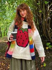 Crew Neck Graphic Knit Sweater