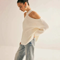 Cross Strap Off Shoulder Sweater