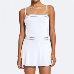 White dress with thin straps on a white background