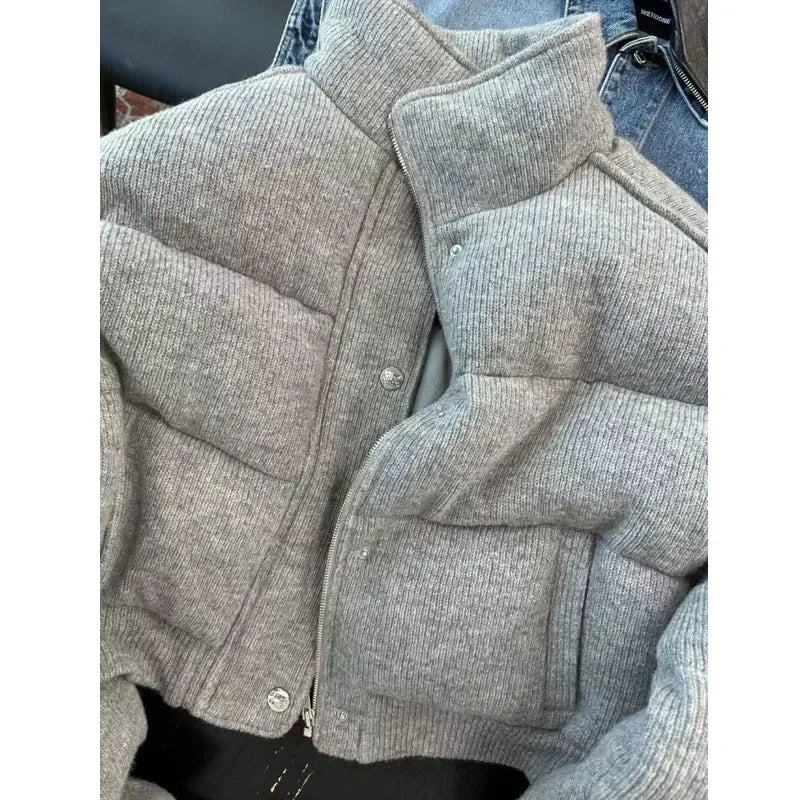 Grey Puffer Short Jacket