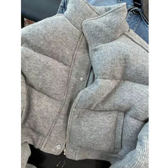 Grey Puffer Short Jacket - Free From Label