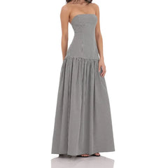 Tube Smocked Pleated Long Dress