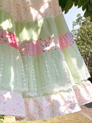 Pastel Colorful Patchwork Maxi Skirt
