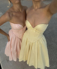 Sweetheart Neckline Bustier Strapless Maxi Dress